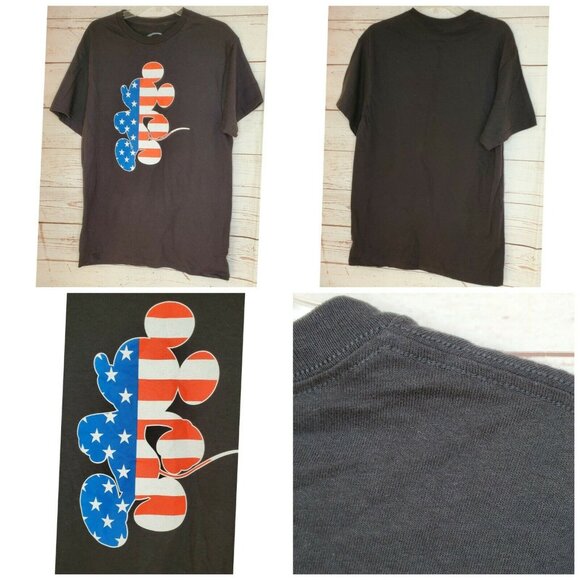 Disney Mickey Mouse Stars & Stripes Patriotic Flag Shirt – Medium 100% Cotton - Picture 2 of 6